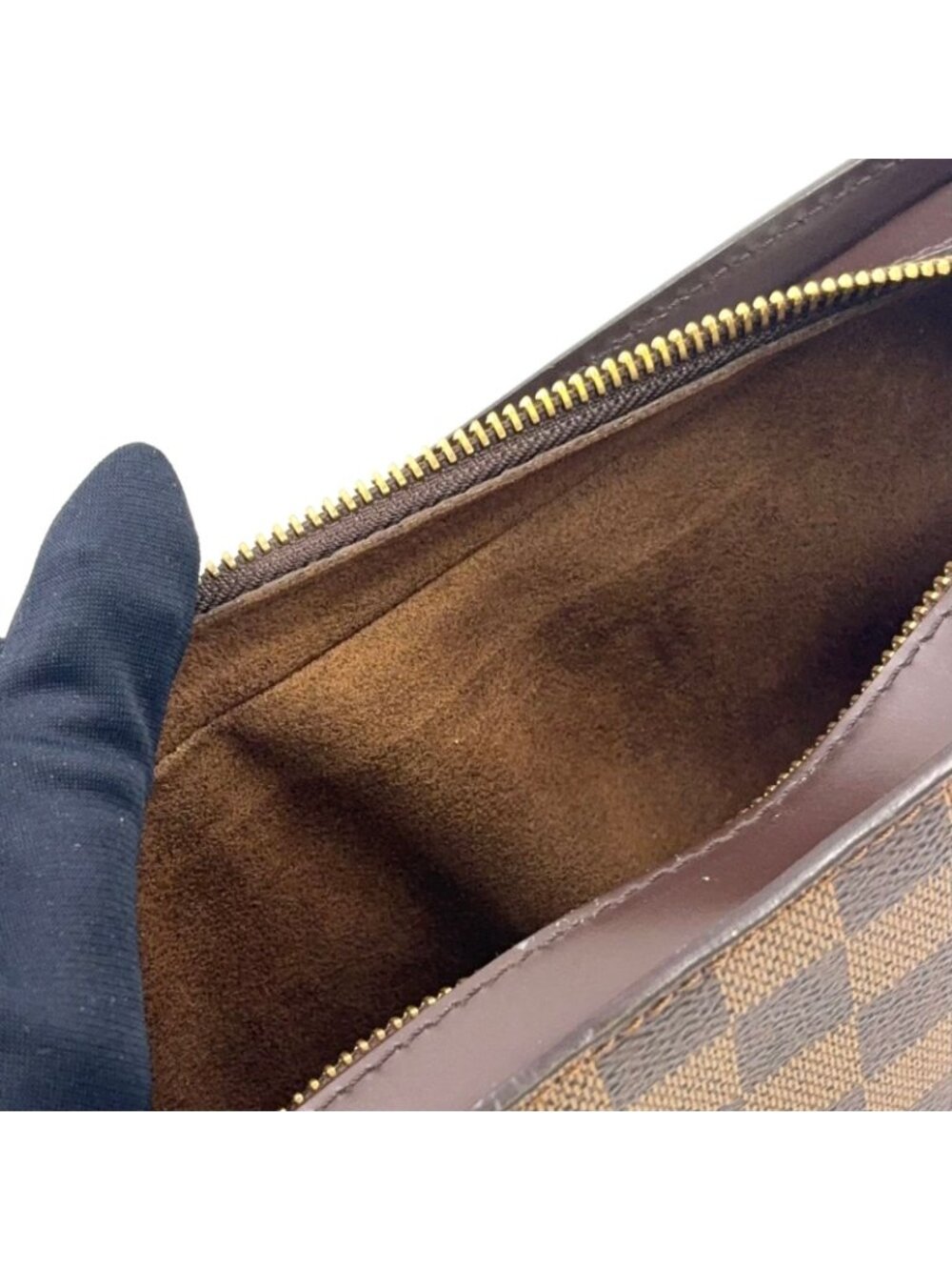 Louis Vuitton Damier Saint Ebene Second Leather Brown Clutch Gold - Picture 9 of 15